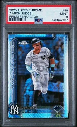 Aaron Judge 2025 Topps Chrome Prism Refractor #99 PSA 9