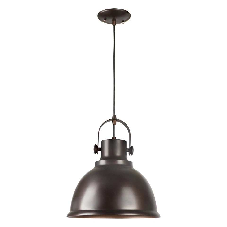 Forte Lighting 7110-01 Bronze Single Light 12"W Pendant With Metal Shade - Image 4 of 4