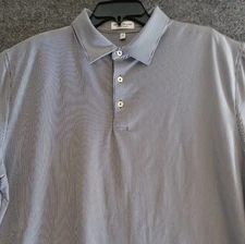 Peter Millar Summer Comfort Polo Shirt - Blue Stripe - Four Seasons Orlando - XL