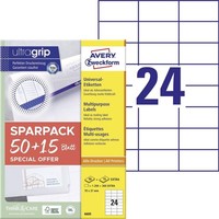 Avery Zweckform 6605 Adressaufkleber 1560 Etiketten 70X37Mm A4 Matt Weiß