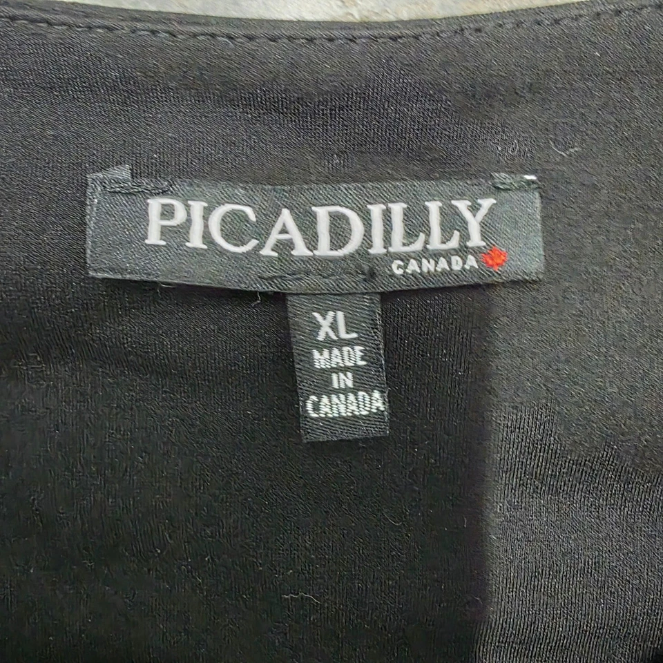 Piccadilly Canada XL Chaqueta Tejida Negra Cremallera Completa Frontal Borde a Rayas Foto 2 de 4