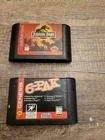 Jurassic Park, Sega Genesis Lot 1993, 6 Pack, Sonic, Streets Of Rage, Golden Axe