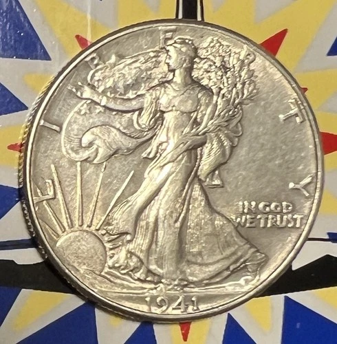 1941 AU Walking Liberty Half Dollar