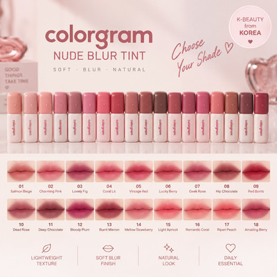 Colorgram Nude Blur Tint 5g Korean Lip Tint K-Beauty Choose Your Shade NEW
