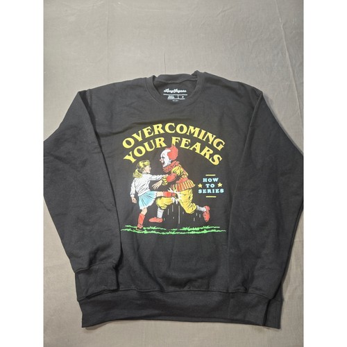 Lucy Jaynes Overcoming Your Fears Clown Graphic Sweatshirt Black Mens Medium