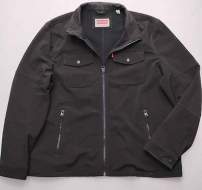Levis Men's Softshell Trucker Jacket XL Black Water Resistant