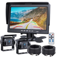 7'' 2CH Backup Camera and Monitor Kit System Back Parking Night Vision Truck RV