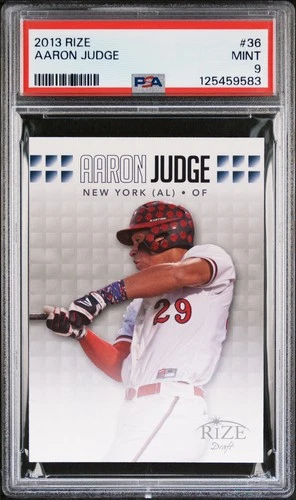 2013 Rize Aaron Judge #36 PSA 9 Mint - Leaf - RARE, Pop 26 , only 11 higher!