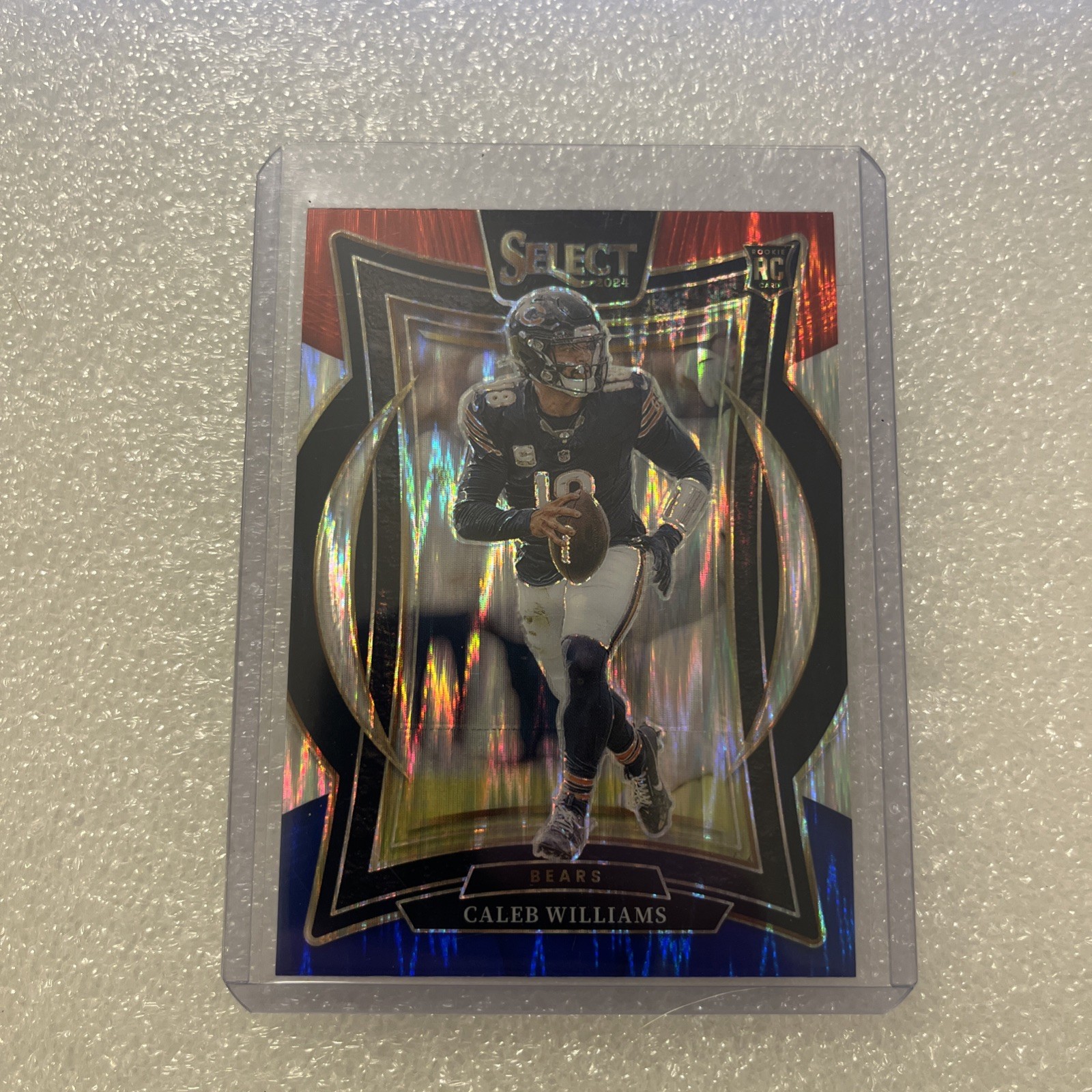 2024 Panini Select Concourse Caleb Williams #25 Red & Blue Shock Prizm RC Bears