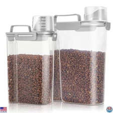 TBMax 2-Pack Airtight Pet Food Storage Containers - 8-10 Lbs Capacity, Large