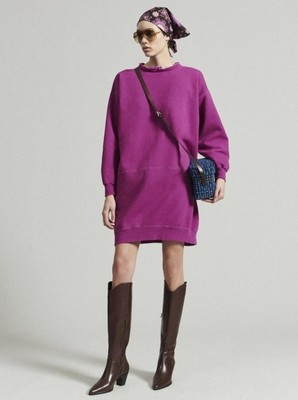 Rachel Comey Mingle Dress Women s Raspberry Distressed Oversized Mini Sz M/L