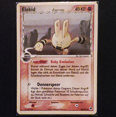 Nintendo Pokémon TCG Elekid 48/113 Normal EX Delta Species DE NM 2007