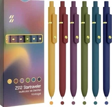 UIXJODO Colorful Pens, 6 Pcs Colored Pens Fine Point Smooth Writing Pens, 0.5...