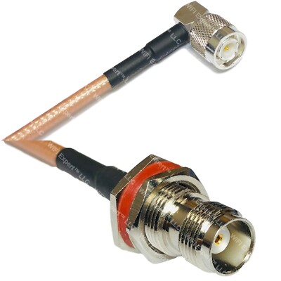 RG400 TNC Male Angle to TNC FEMALE BULKHEAD RF Cable FAST-SHIP LOT