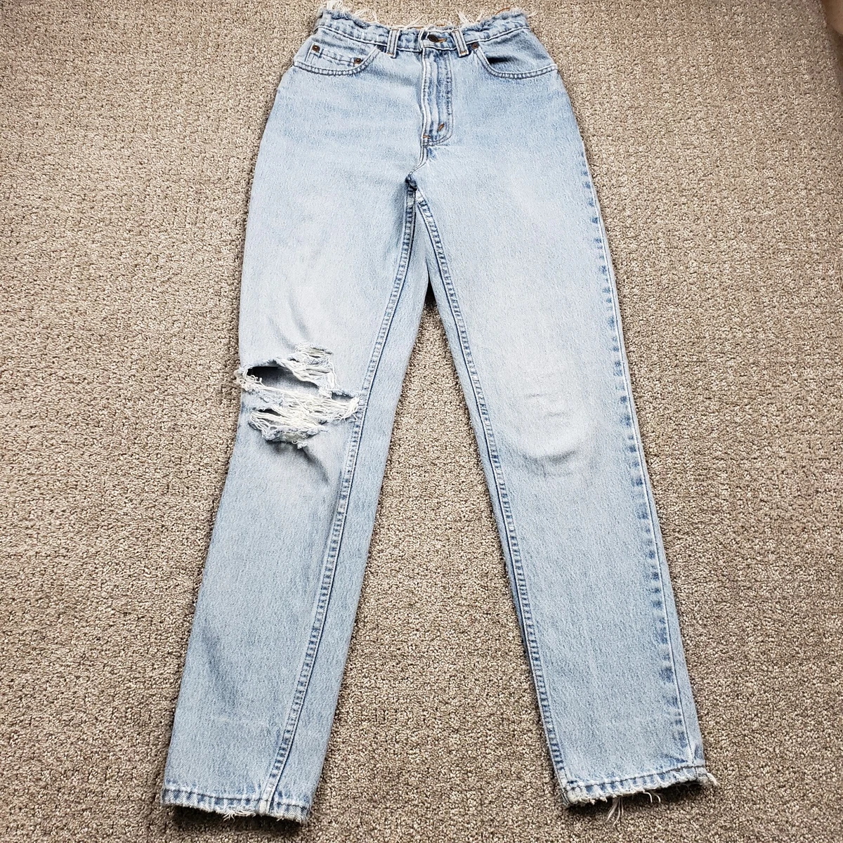 Vtg 80s LEVIS 531 Jeans Women 25x30 Blue High Rise Light Wash