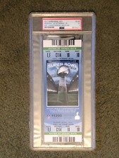 SUPER BOWL XLV FULL TICKET GRADED PSA-5 - GREEN VARIETY - HALL OF FAME  - 545F5