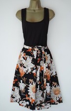 SHEIN RIB FLORAL TEA DRESS SIZE 3XL 22 TIE WAIST SKATER