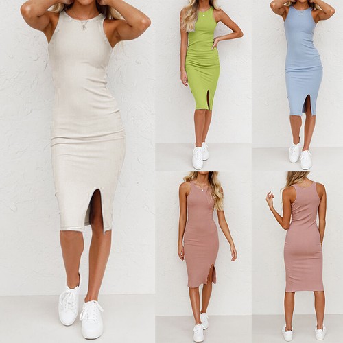 bodycon vest dress in midi length