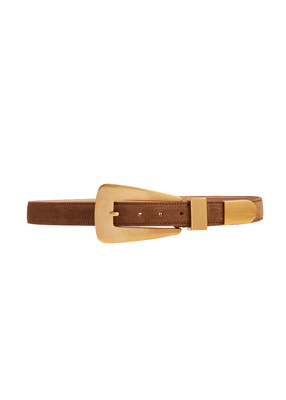 KHAITE Lucca $980 Mud Suede With Antique Gold Belt New And Authentic