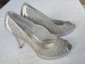 silver mesh heels