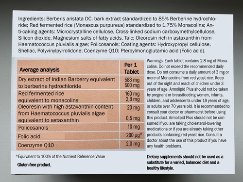 ARMOLIPID Plus 240 Tablets - Dietary Supplement - Picture 3 of 7