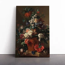 Jan Van Huysum Vase Of Flowers Canvas Wall Art Print Framed Picture Home Decor