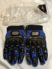 Moto Sport Gear Pro Biker Gloves - Blue - Size Med