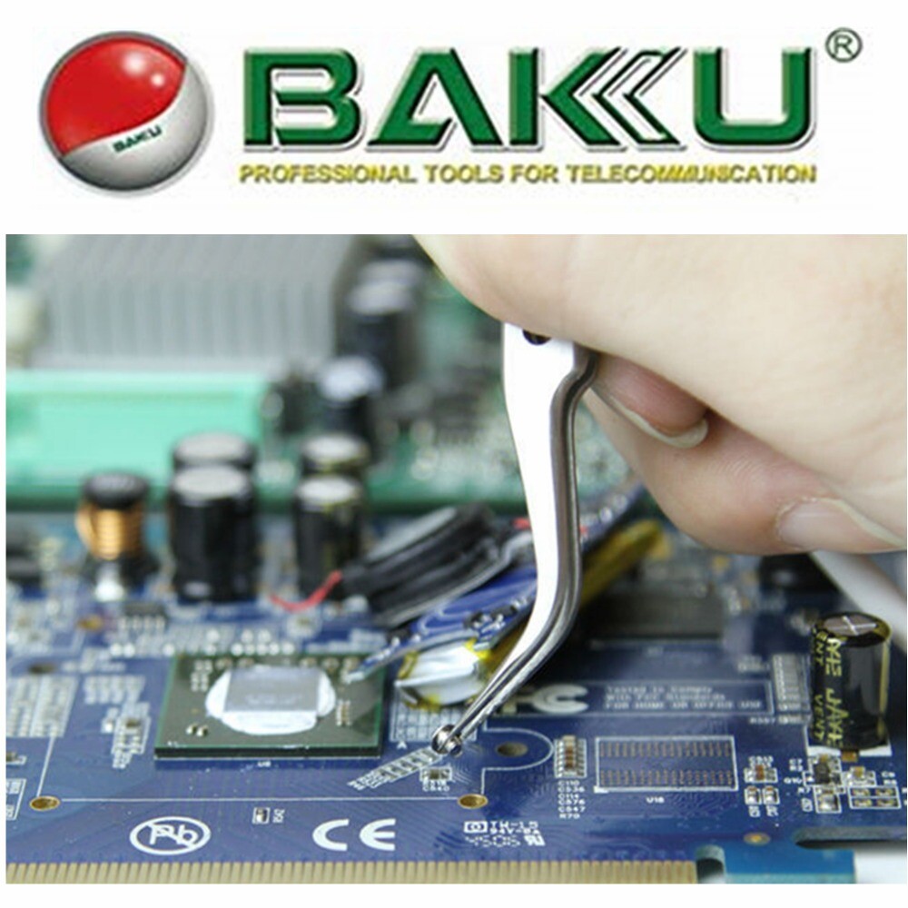 Pinzette Di Precisione BAKU Per Micro Saldatura BGA E NAND Su IPhone - Set Da 2 - Argento