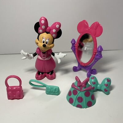 Disney Minnie Mouse Bowtique Snap N Style Toy LOT 2011 Dress Up Doll W/ Mirror