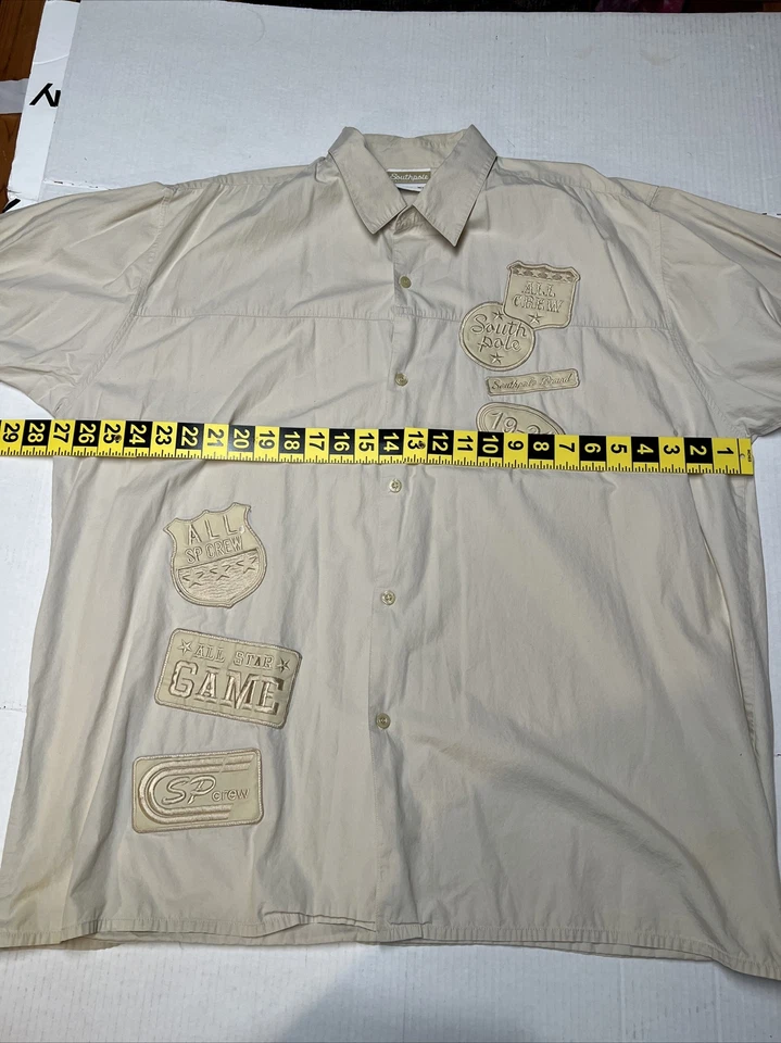 复古 SouthPole 衬衫单针补丁嘻哈男式 XXL — 第 2/4 张图片