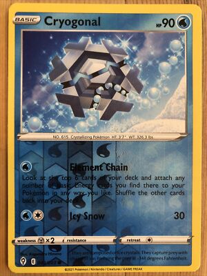 Pokemon TCG - Cryogonal 043/203 Reverse Holo - Evolving Skies - Pack Fresh NM