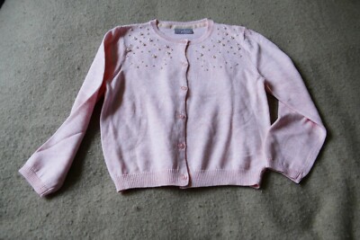 Matalan Girls yrs Soft Pink Sequined Cotton Cardigan Used