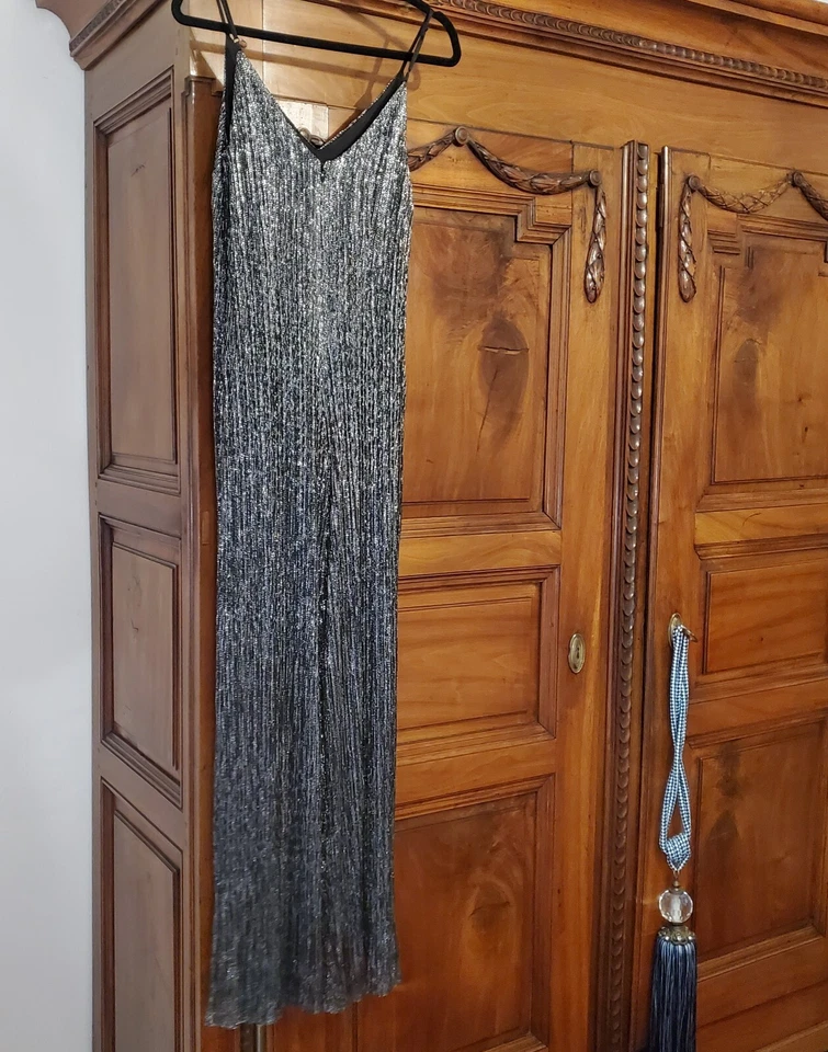 Guess tuta donna super elegante in lamé elasticizzato foderata cerniera  S. - Immagine 2 di 4