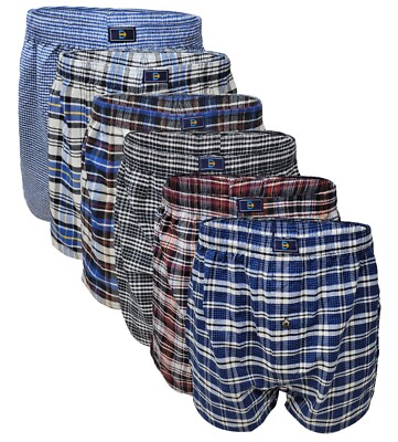 Men Big and Tall Classic Plaid Woven Boxer Shorts Underwear Pack