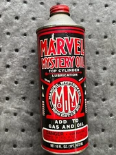 Vintage Marvel Mystery Oil Can 16 Oz With Top Empty