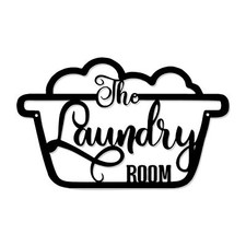 Laundry Room Decor Sign Vintage Metal Wall Art Decoration Rustic Cute Laundry...