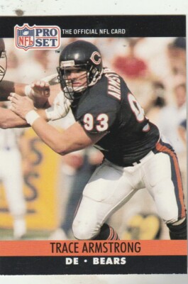FREE SHIPPING-MINT-1990 Pro Set #446 Trace Armstrong Chicago Bears +BONUS CARDS