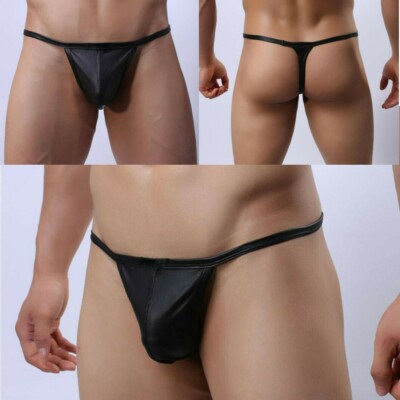 MCT Wet Look Master Swell G String RIO Thong T-Back Leather BLACK Shiny in S-L