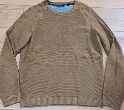 Ted Baker Jumper Pullover Brown Malvern Ribbed Cotton Wool Polyamide Size UK XL - Picture 1 of 5