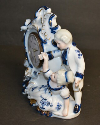 VTG Linden Alarm Desk Clock porcelain Baroque Haramachi Seiki