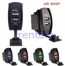 S1 Car Motor Waterproof 3.1A Dual USB Socket Charger Power Adapter LED 12-24V