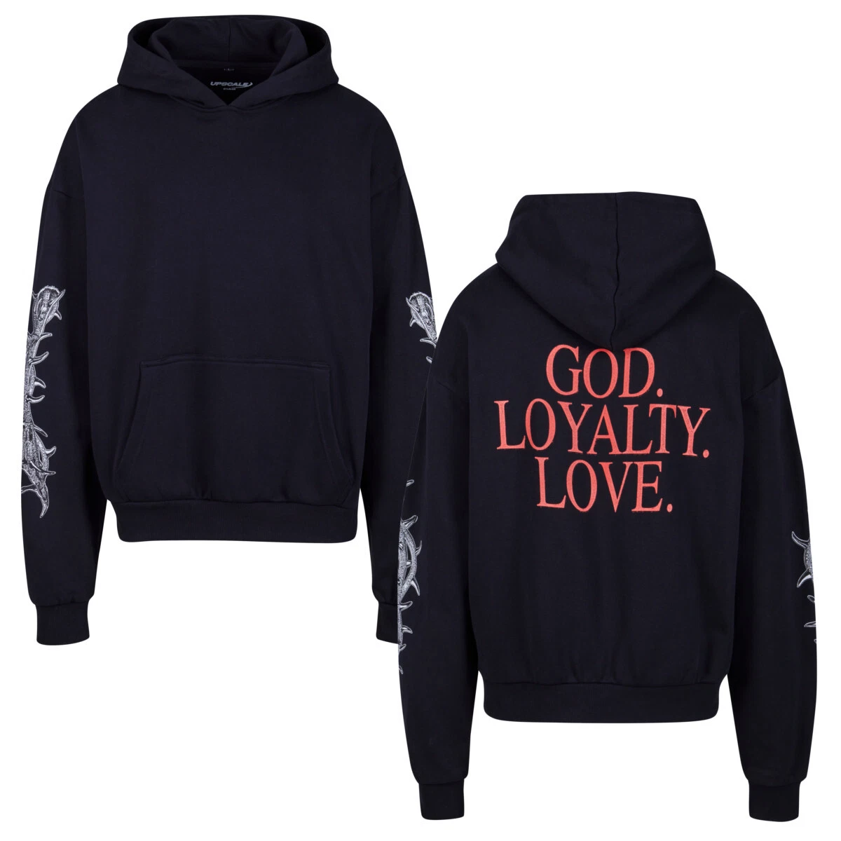 SACAI Felpa con cappuccio oversize Mister Tee God Loyalty Love ultrapesante felpa con cappuccio
