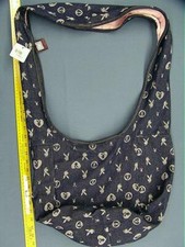 New Vintage Playboy Bunny Logo Blue Denim Large Sling Bag Purse 