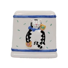 Certified International Cat Tissue Box Cover - Vintage Ceramic Coco Dowley