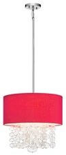Elan Piatt 18" Oval Red Pendant, Shade, Chrome Orig $675