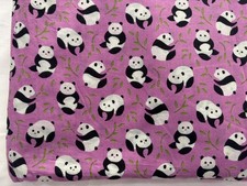 Cute Panda Print Cotton Fabric Pink Kids Nursery Animal Craft Textile