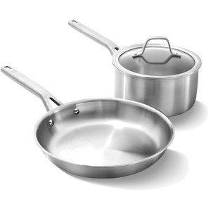 Elegant 3-Piece Set de cuisine en acier inoxydable brossé avec Turbo Heat Tech