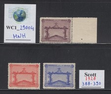 WC1_29004. URUGUAY. 1928 OLYMPIC SOCCER VICTORY set. Sc.388-390. MNH