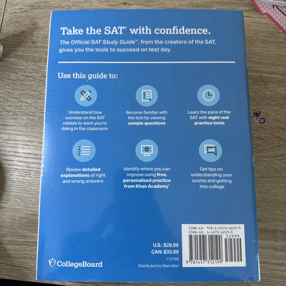 Official SAT Study Guide 2020 Edition by The College Board Paperback - 8 Tests - Image 2 of 3