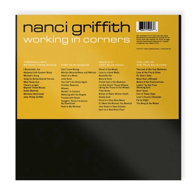 Nanci Griffith Working in Corners (CD) Box Set - Image 3 of 3